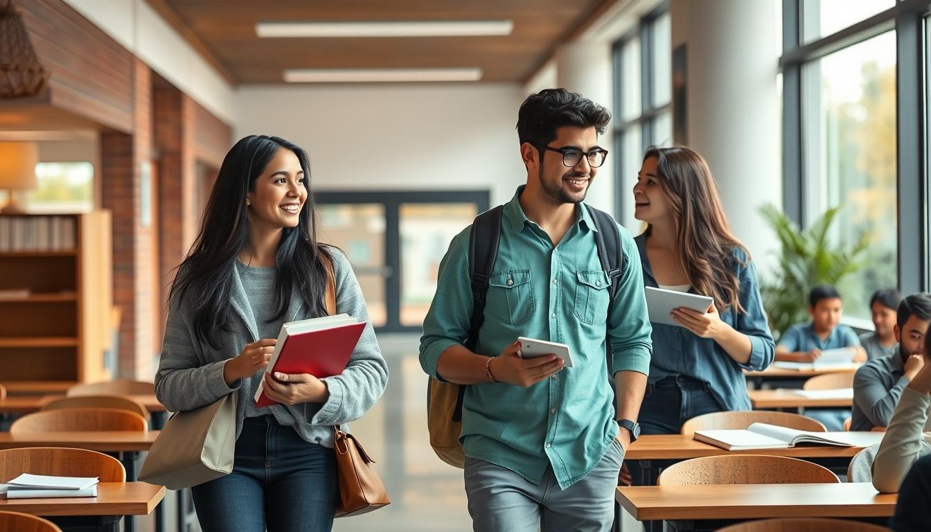 Students collaborating in study space