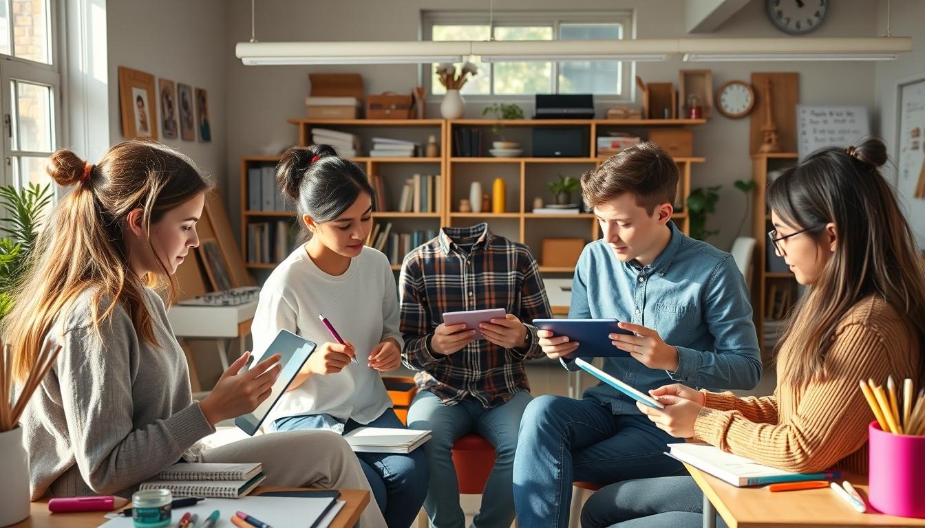 Students working in research laboratory